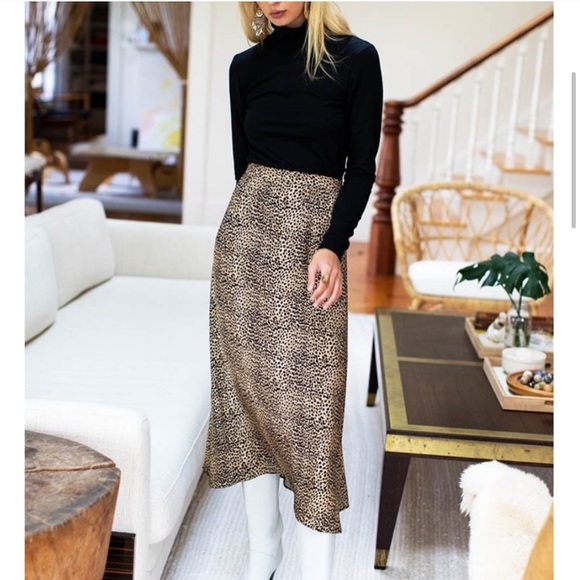 Emerson Fry Dresses & Skirts - Emerson Fry Little Cheetah Silk Midi Skirt, Small